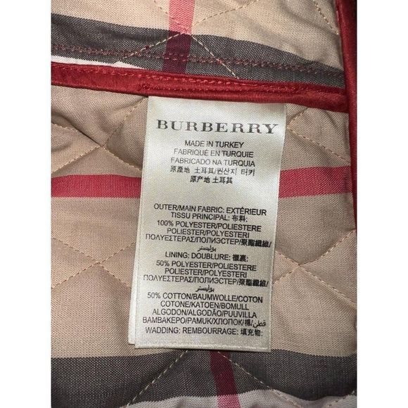 BURBERRY Red & Beige Check Diamond Quilted Nova Check Utility Jacket Size XS - Picture 8 of 16